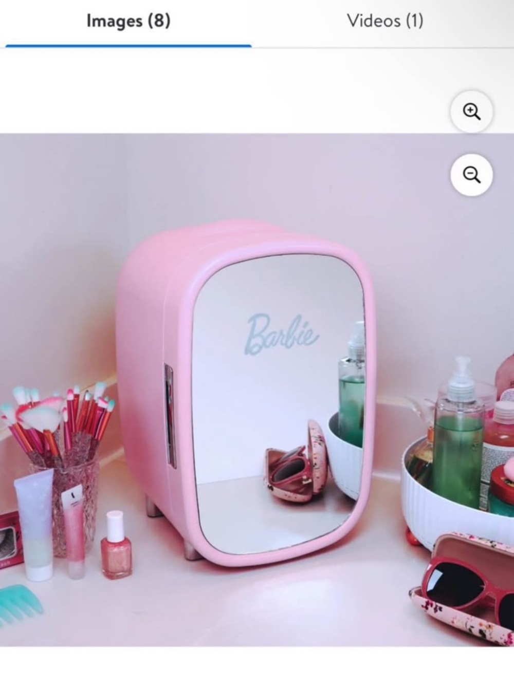 Barbie Mini Skincare Beauty Fridge with Mirrored Door